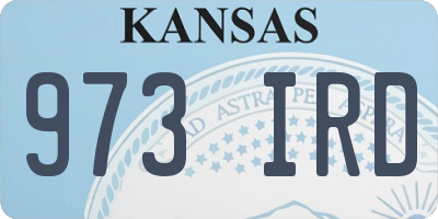 KS license plate 973IRD