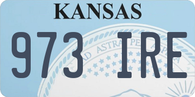 KS license plate 973IRE