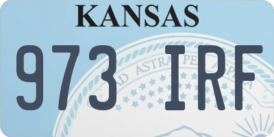 KS license plate 973IRF