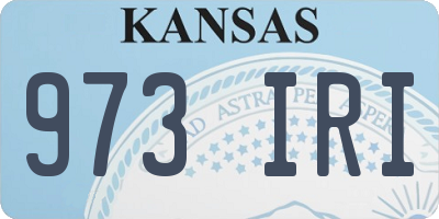 KS license plate 973IRI