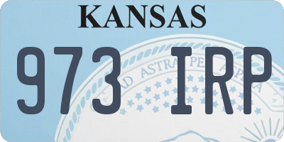 KS license plate 973IRP