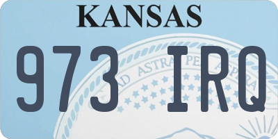 KS license plate 973IRQ