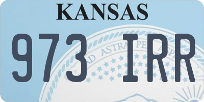 KS license plate 973IRR
