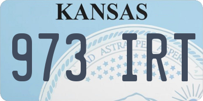 KS license plate 973IRT