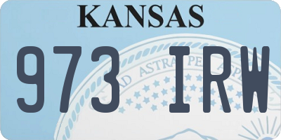 KS license plate 973IRW