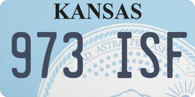 KS license plate 973ISF