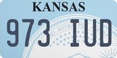 KS license plate 973IUD