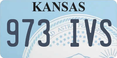 KS license plate 973IVS