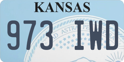 KS license plate 973IWD