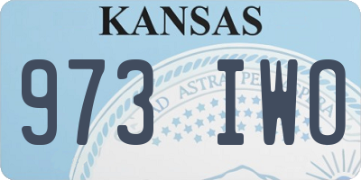 KS license plate 973IWO