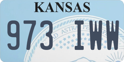 KS license plate 973IWW
