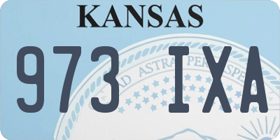 KS license plate 973IXA