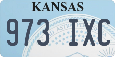 KS license plate 973IXC