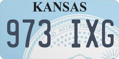 KS license plate 973IXG