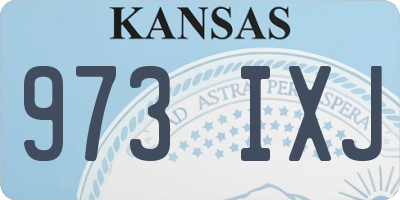 KS license plate 973IXJ