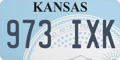 KS license plate 973IXK