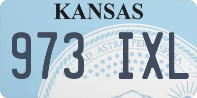 KS license plate 973IXL