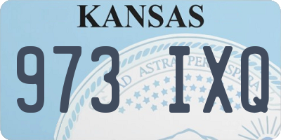KS license plate 973IXQ