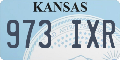 KS license plate 973IXR