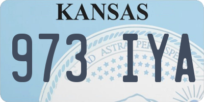 KS license plate 973IYA
