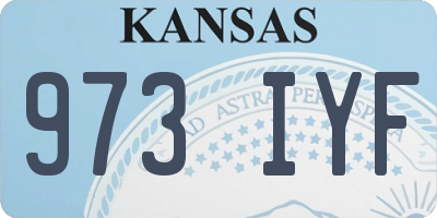 KS license plate 973IYF