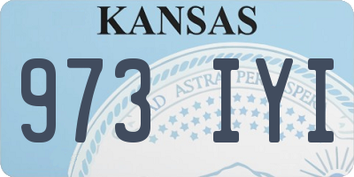 KS license plate 973IYI