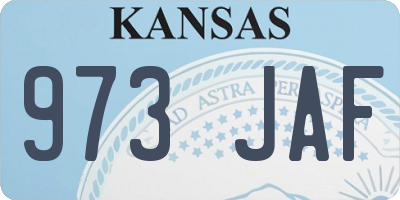 KS license plate 973JAF