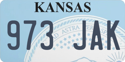 KS license plate 973JAK