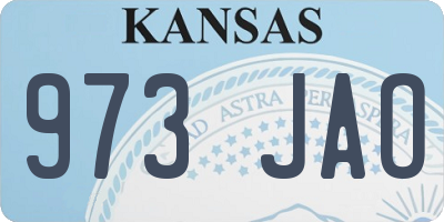 KS license plate 973JAO