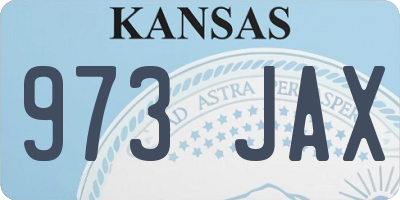 KS license plate 973JAX