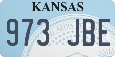 KS license plate 973JBE