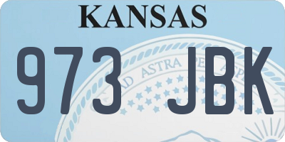 KS license plate 973JBK