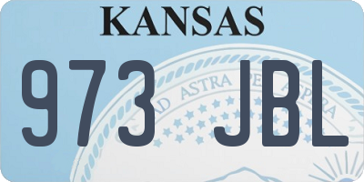 KS license plate 973JBL