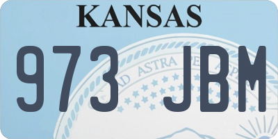 KS license plate 973JBM