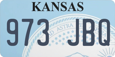 KS license plate 973JBQ