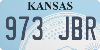 KS license plate 973JBR