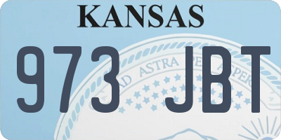 KS license plate 973JBT