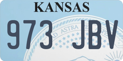 KS license plate 973JBV