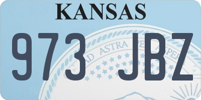 KS license plate 973JBZ