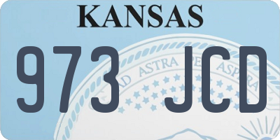KS license plate 973JCD