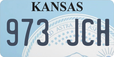 KS license plate 973JCH