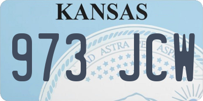 KS license plate 973JCW