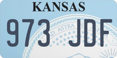 KS license plate 973JDF