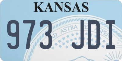 KS license plate 973JDI