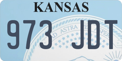 KS license plate 973JDT