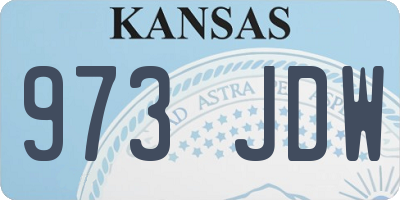 KS license plate 973JDW