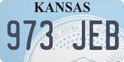KS license plate 973JEB
