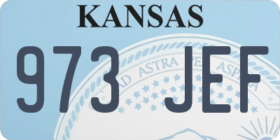 KS license plate 973JEF