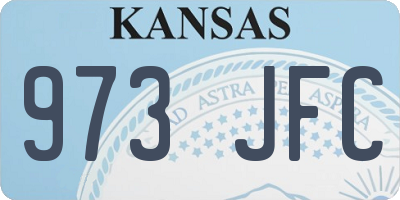 KS license plate 973JFC