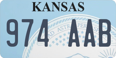 KS license plate 974AAB